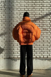 CHENPENG Orange Pleated Puffer Jacket CP20AWJ015